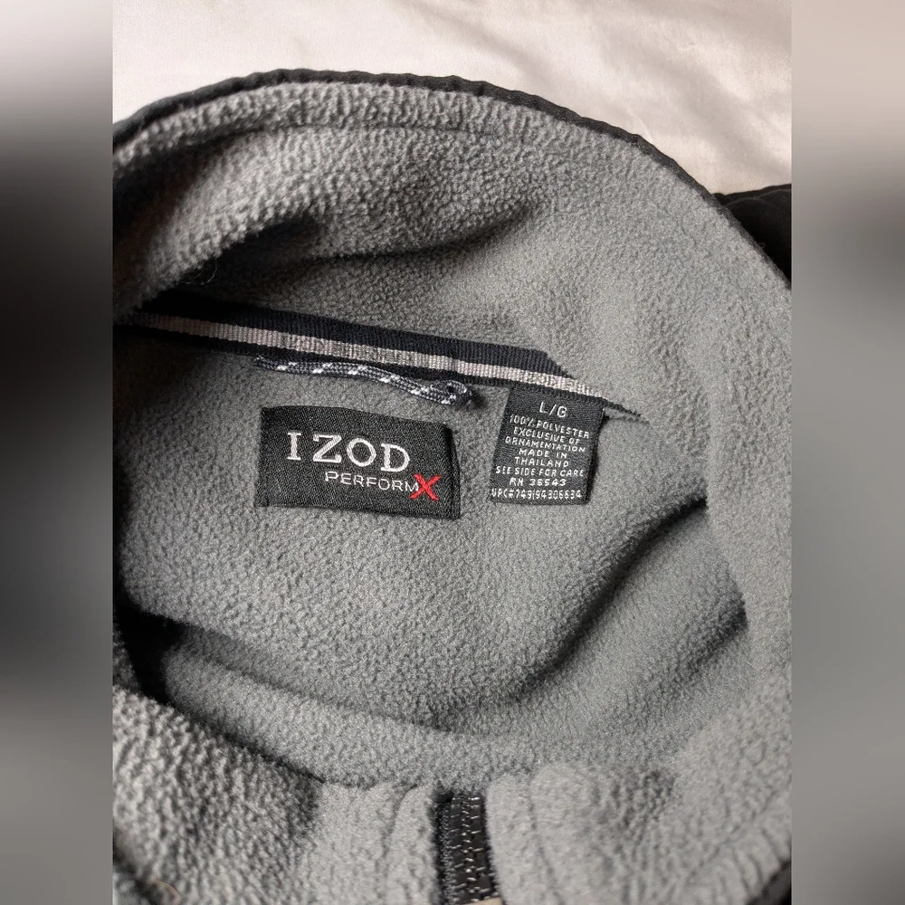 IZOD PerformX PFX Men's Fleece Gray And‎ Black Jacket Size Large